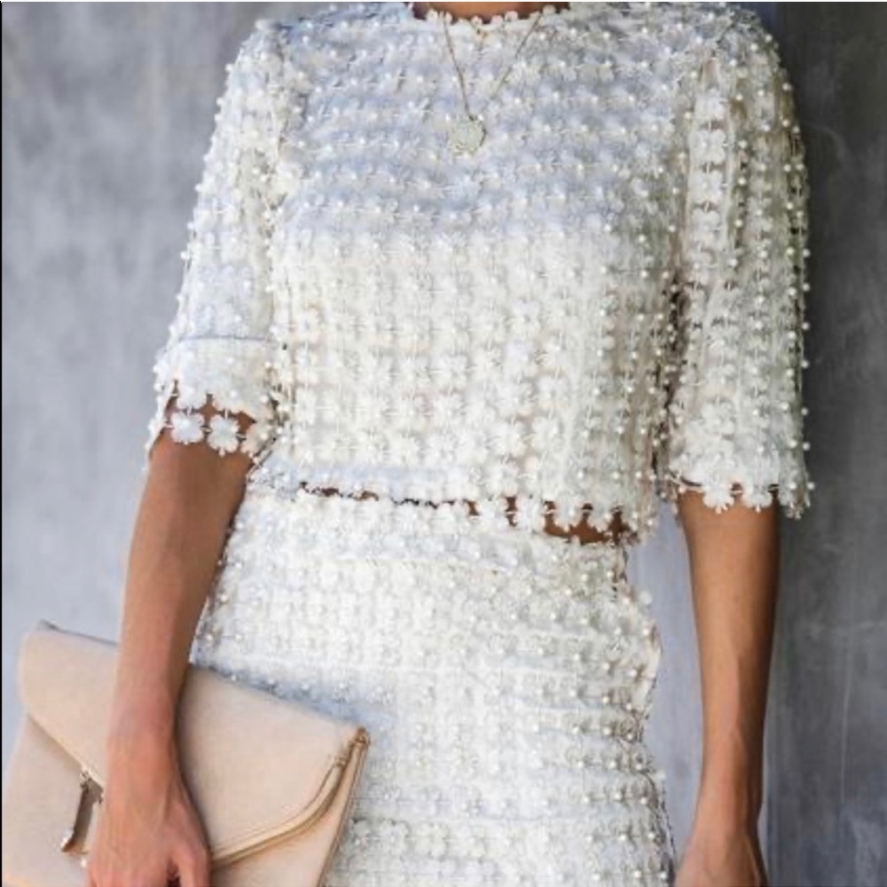 Haute Pearl Top & Mini Skirt set